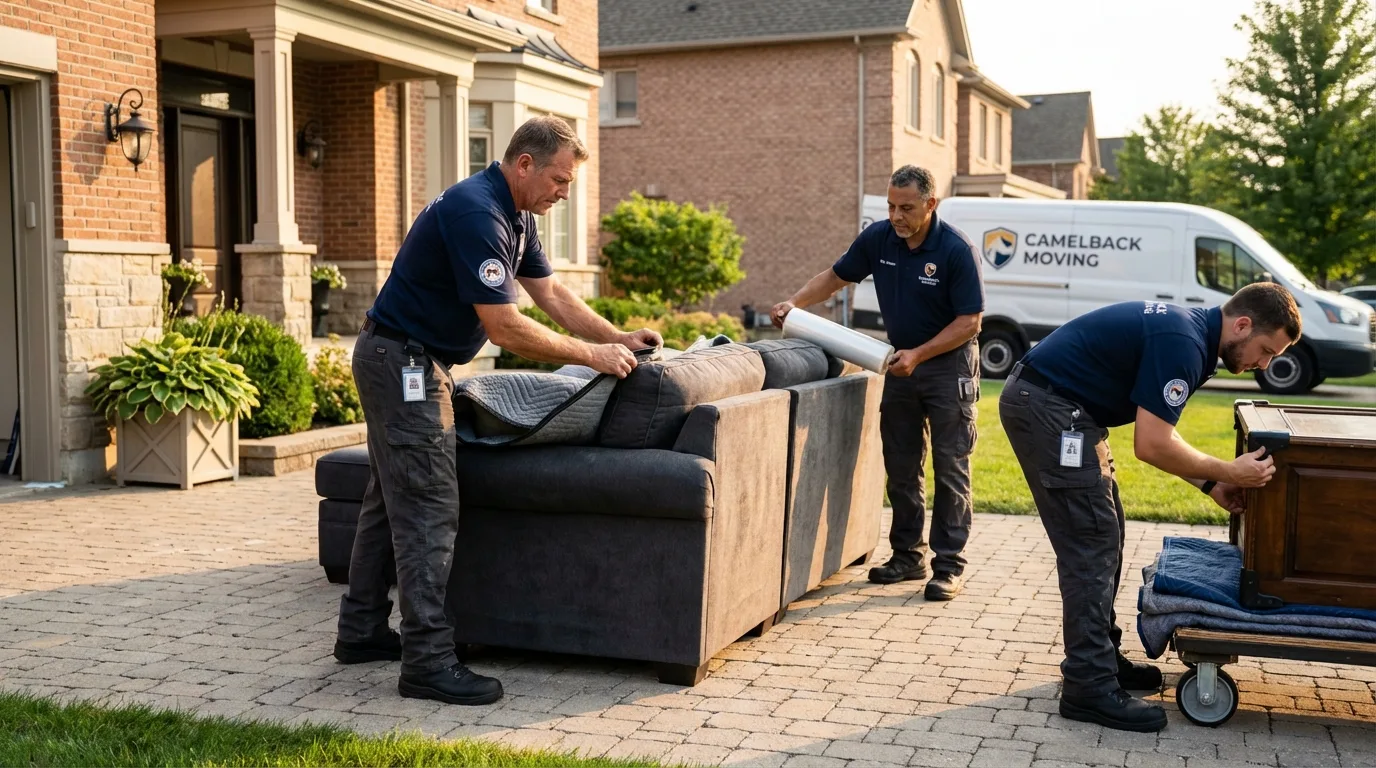 Large estate moving crew wrapping furniture in Blackshear, GA